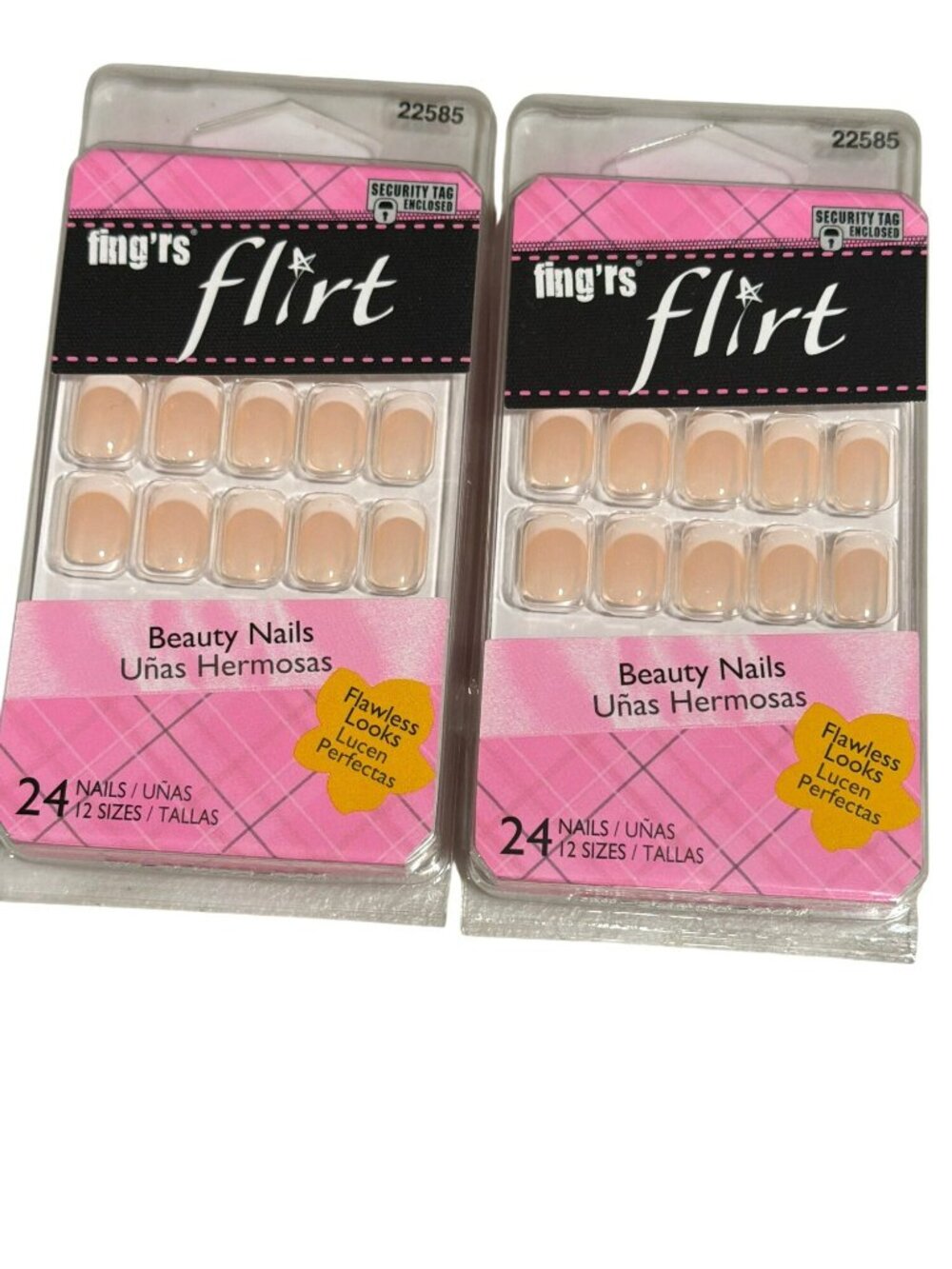 Fingrs Flirt Beauty Nails 24 Artificial Nails 12 Sizes Nude Finish Flawless Look